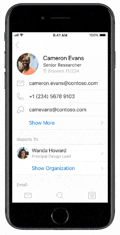 New features in Outlook mobile app for business 000000_Outlook-OrgChart_AndroidPhone_m1.gif