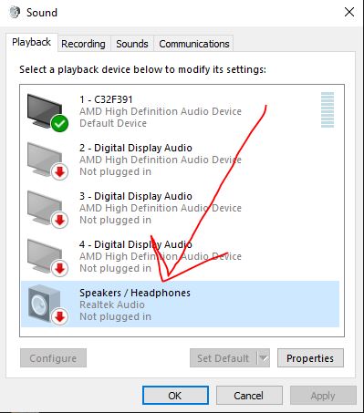 Can't get external speakers to play after 10 Pro upgrade 001f6f8e-34bd-46b0-978f-8e0bb502e750?upload=true.jpg