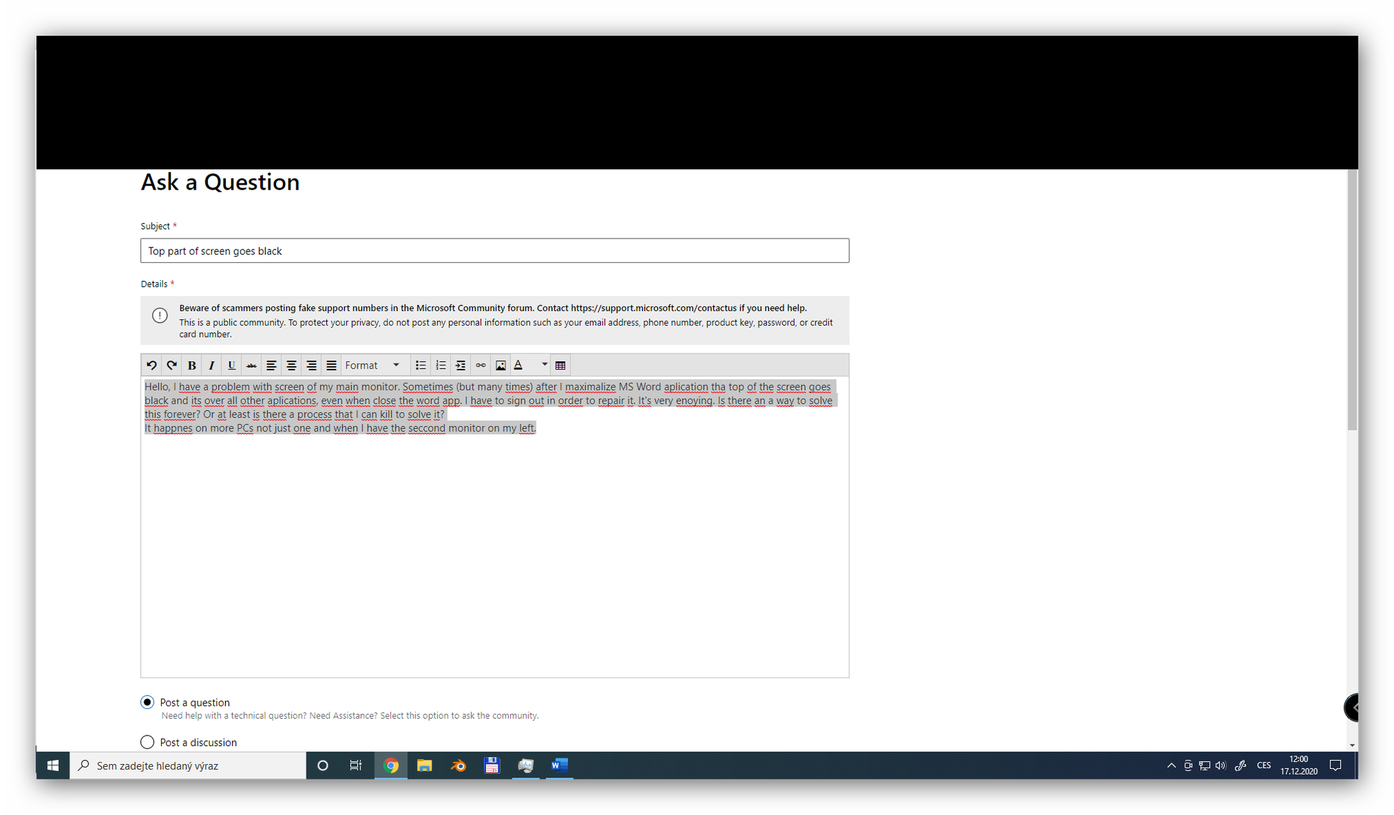 Top part of screen goes black 00341584-99a4-456c-908c-e612e4c7807e?upload=true.png