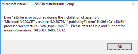 Error 1935 while installing Visual C++ 2008 0056d96c-04fd-4a99-854e-7da3aaf9895b.png