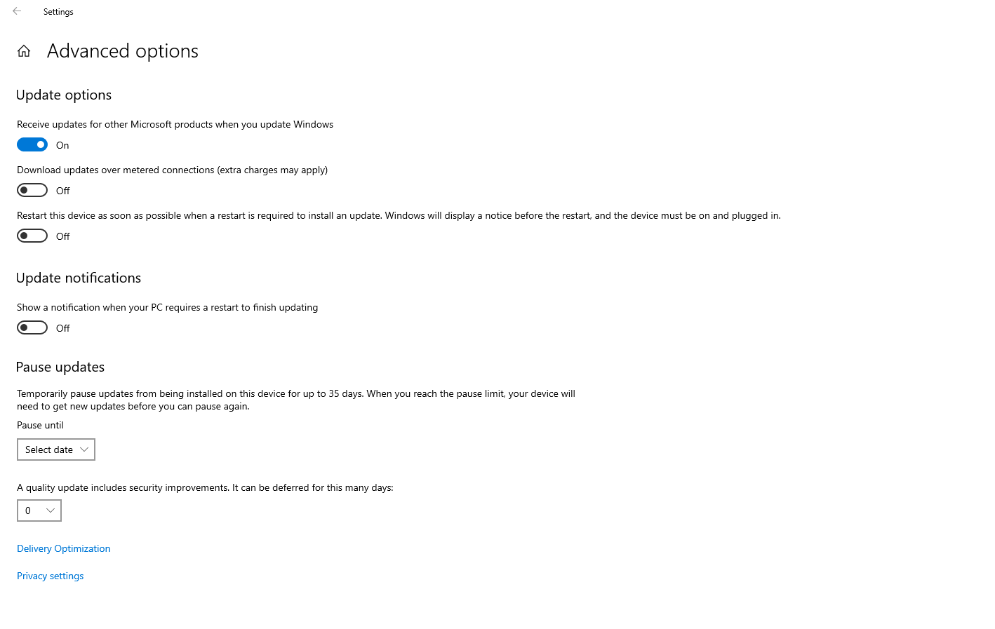 Upgraded to Windows 10 1903: Missing pause feature update 014507cd-b1b2-427e-83a5-7d4b30ba23d0?upload=true.png