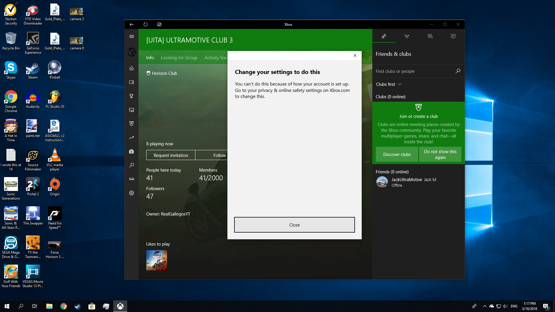 Can't join clubs on Forza Horizon 5 on PC. 014e6b2d-cf13-49a3-8e88-2405bc81bd13?upload=true.png