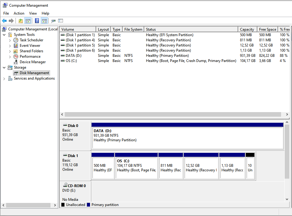 Windows 10: Disk C is full and Disk D is almost empty, however I cannot use available space... 018ae8d7-75a2-4f89-a766-357c0687cf68?upload=true.png