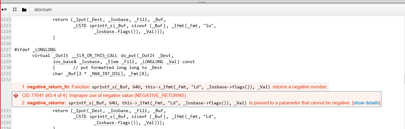 Found the Coverity issues with Microsoft MFC libraries 018eca29-3e4f-4e3d-a80b-cf73bedc30b0?upload=true.png