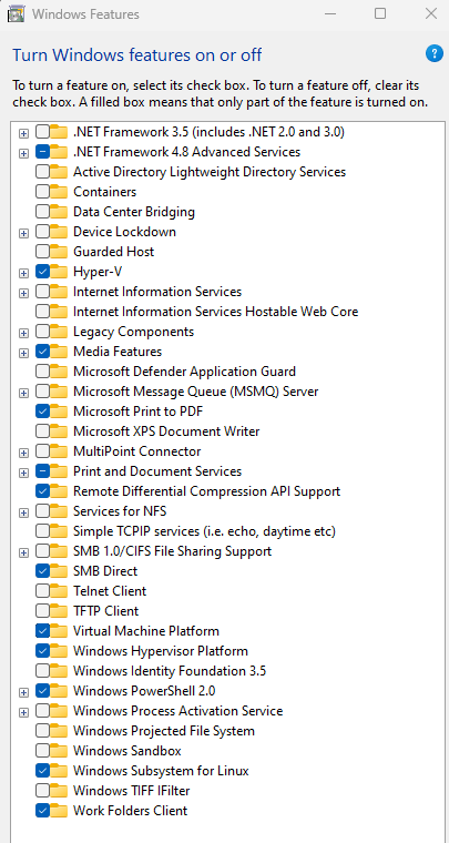 Previously working WSL2 "is not supported with your current machine configuration" 0192MsDEkqmJU7Ux4JRccEh9mk0xic0HUY2VVOzPRVlvV2Hhwoicsh6WYLlrJvyveDr9NklXfqDWEciyZpn9GnWVnGddY%3d.png