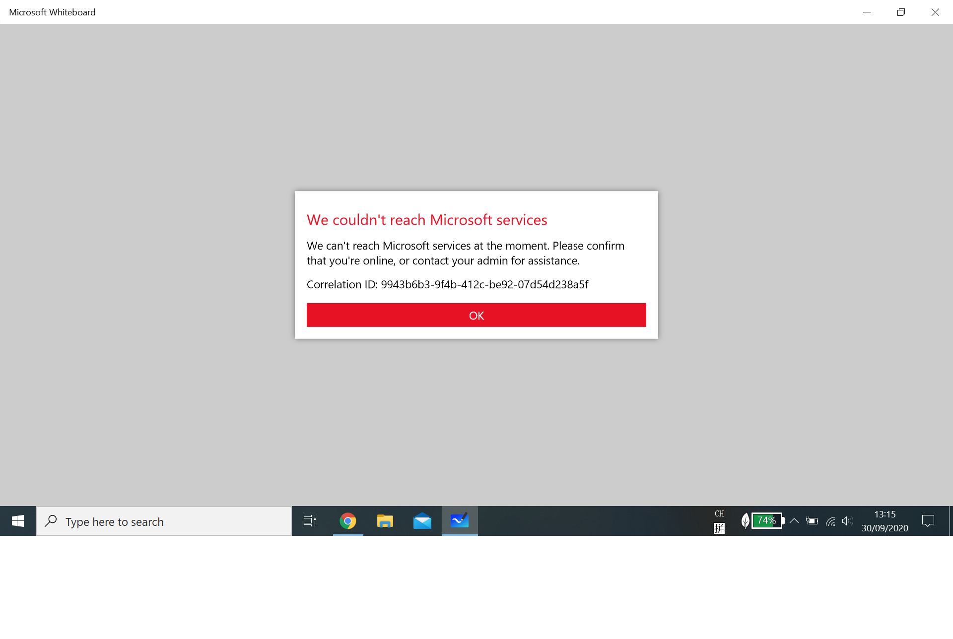 cannot sign in Microsoft whiteboard with school account, shown in the attached picture. 019f8277-422b-4132-9a80-74a968955a7a?upload=true.png
