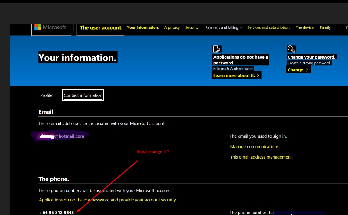 issue about changing mobile numbers  associated with my Microsoft account. 01ab2e55-db29-4af7-8345-27697d3e810a?upload=true.jpg