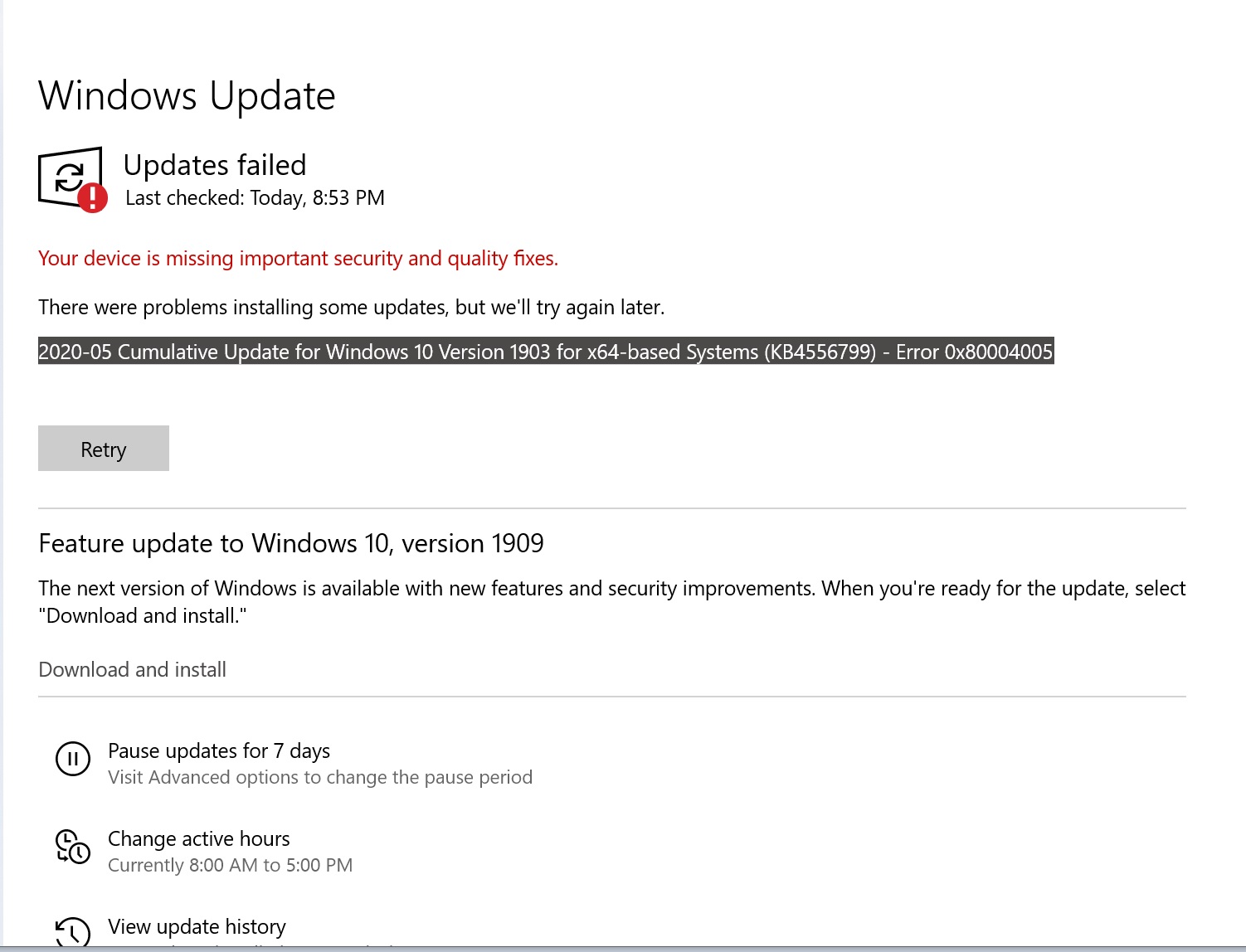 Unable to install Cumulative update on machine 01d84d16-7e9e-43f3-be70-ced04fa14b47?upload=true.jpg