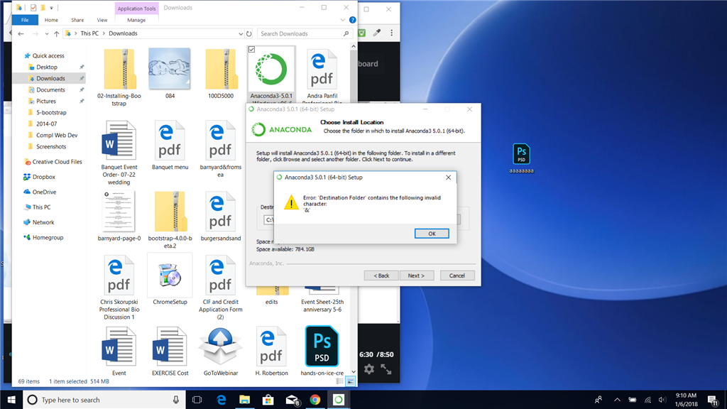 Error after installation of ANACONDA 03539dad-ac6c-4a55-bfa6-ef974c238c66.png