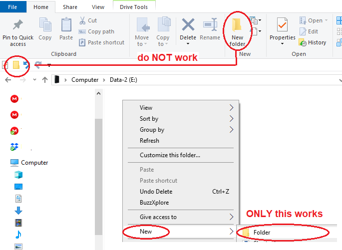 "New Folder" shortcuts suddenly quit working 03733a2b-f0d3-479a-a63a-523fabd4ef0d?upload=true.png