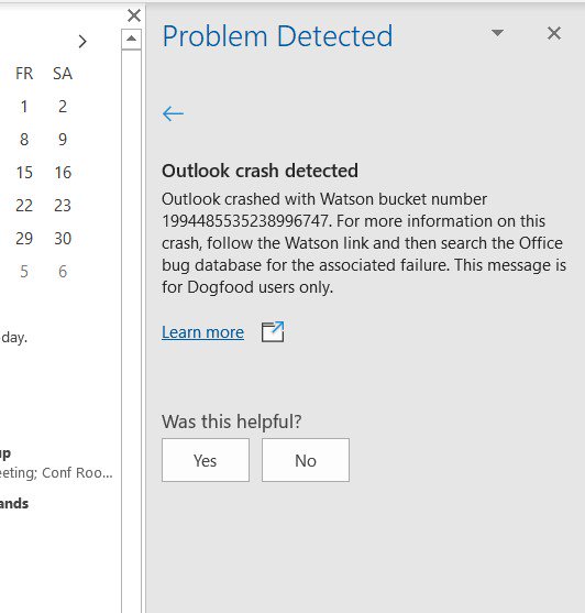 Outlook Desktop app crashing after the feature update 2004 0390ac53-88d7-460f-ab98-297b3cbe9a7d?upload=true.jpg