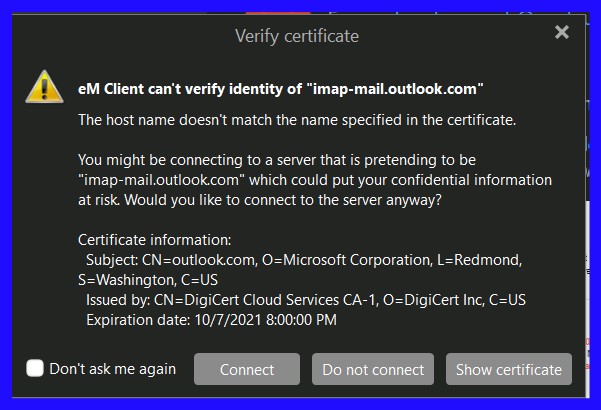 em client can't verify identity of "imap-mail.outlook.com" 043827ee-989a-4f9e-9824-da513ad7e469?upload=true.jpg