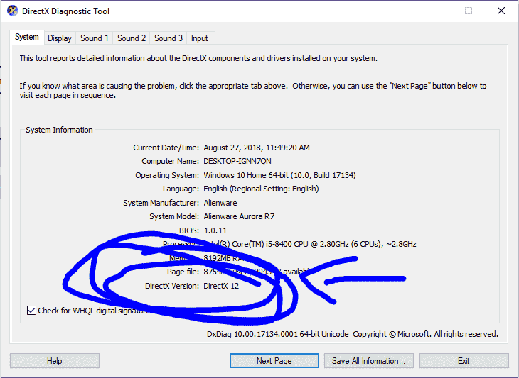 I can't run forza motorsport 6 because my DirectX version is not high enough but it is. 044cd6c5-edce-4375-8d6d-6e9596242870?upload=true.png
