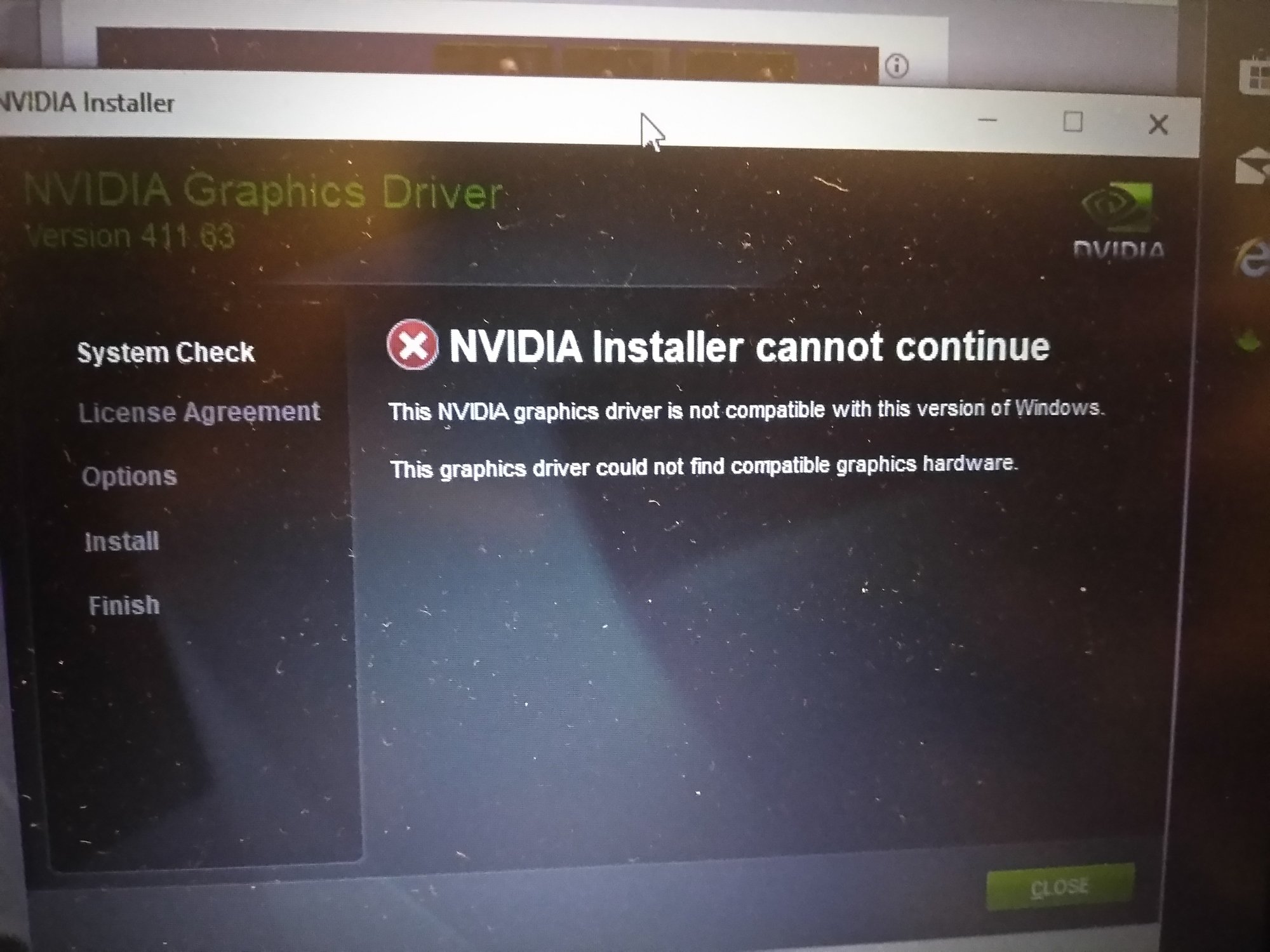 Nvidia graphics driver not compatible with my version of Windows. 04f8c4ea-40bf-4cae-8b64-60dbae839ccd?upload=true.jpg