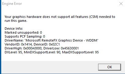 Error for running Game on Hyper-V Guest OS [ Unsupported GPU  RemoteFX 3D Video Adaptor ] 050af8be-2c6d-4e3c-a6f6-eee75f9943ec?upload=true.jpg