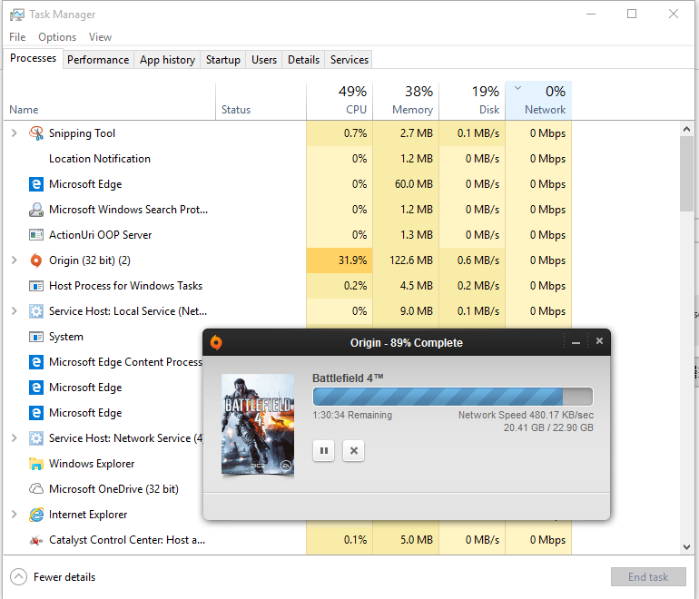 Windows 10 is not monitoring network usage. Screenshot shows the task manager entry for FF... 0531fa69-9c4b-4bdc-972a-9e89b046e370.png
