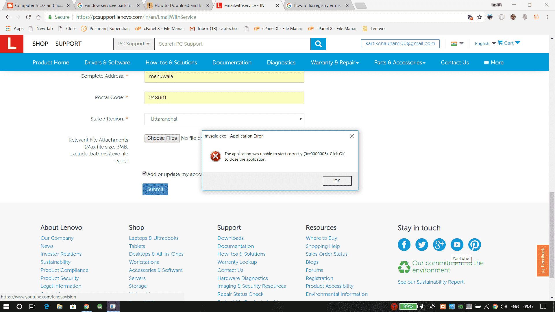 why i am getting the error cannot start application 0xc0000005 error 0564b463-a190-4230-8017-b028a12575ca?upload=true.png