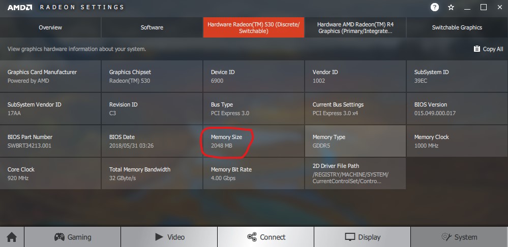Discrete GPU is not listed in Graphics settings, Dedicated memory is incorrect in Task... 06e392ac-b683-4017-b3dd-68f38b2ec3c8?upload=true.jpg