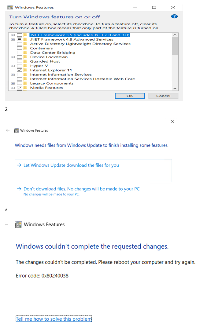 Not able to turn on features of   .NET Framework 3.5 Windows 10 Professionl 0729da0b-12b1-45e9-85dd-8ec75b3c4f77?upload=true.png