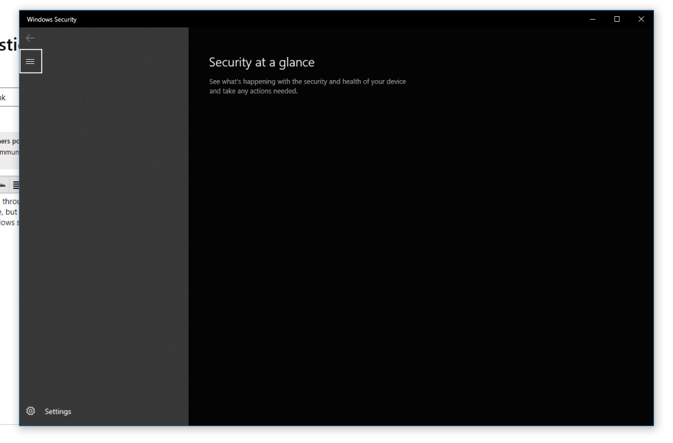 Windows security blank