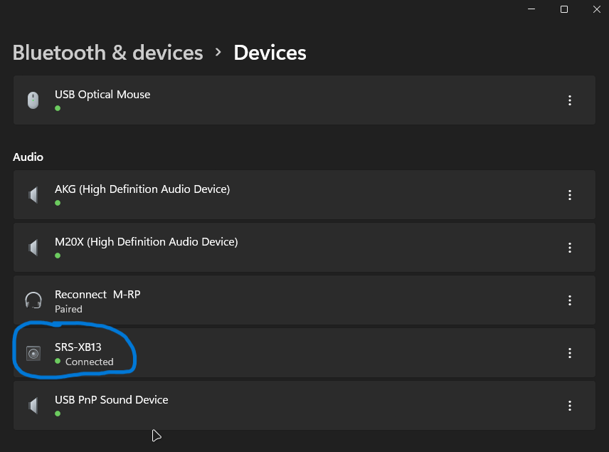 Why my Sony SRS - XB13 Bluetooth Speaker is not recognised by my Windows 11 ? 078990ac-a046-4b1d-b84f-9e98d77a6e48?upload=true.png