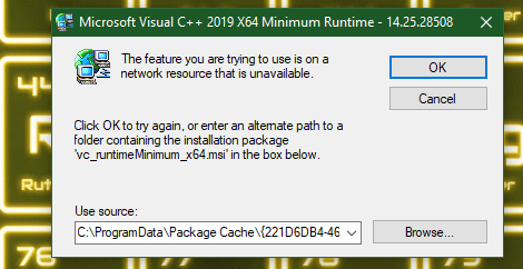 Cant Install Visual C 15 19