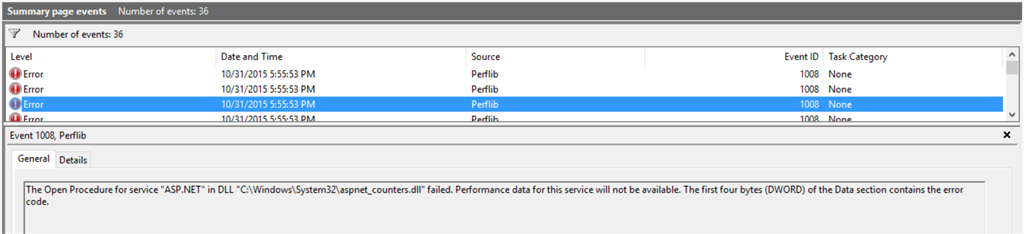 Error: Event 1020, Perflib, Win 10, 1903 08e56ee5-5b0c-4e84-83c4-d85a8f8fa35f.png