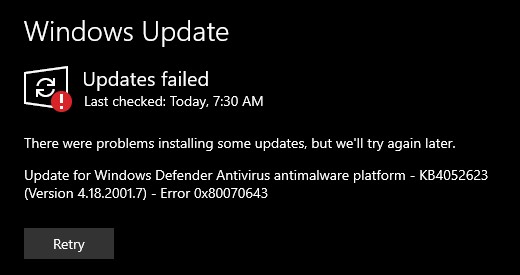 KB4052623 Update Fails - Stops Virus & Threat Protection 092e5d2f-bbc7-4266-a3ec-eec3647d6628?upload=true.jpg