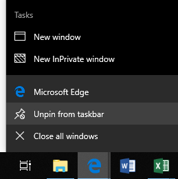 Have a little arrow on my taskbar where edge placed itsself after new update, how do I get... 094786af-3edd-4ef4-9b1d-6f42780bd9a5?upload=true.png