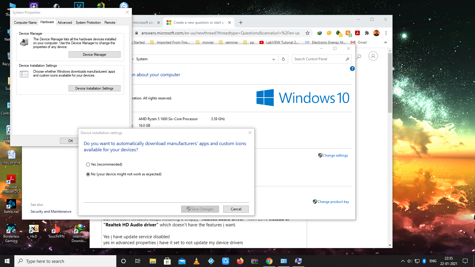 Windows 10 updates Realtek HD Audio Drivers to a bad one regardless of my settings Please... 094dd663-6a48-4a1a-acd6-496d9bdabdb3?upload=true.png