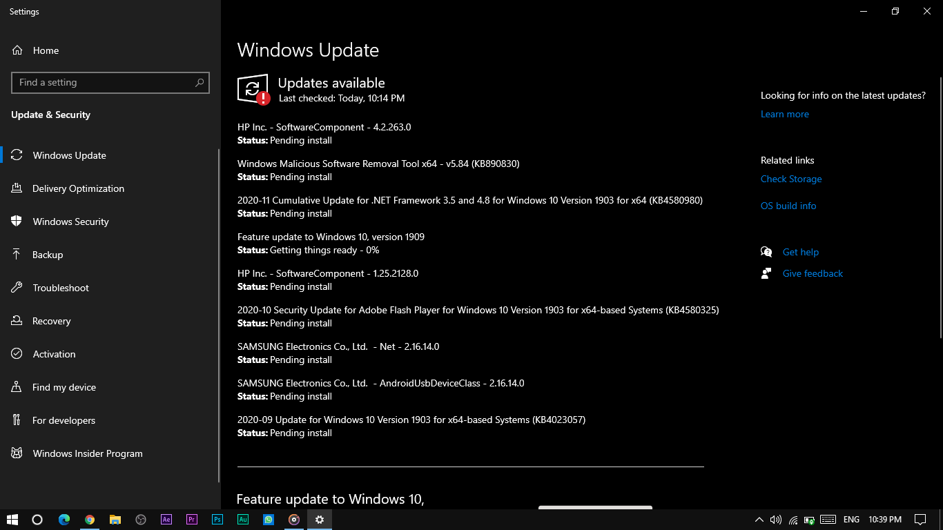 update status stuck at Feature update to Windows 10, version 1909 Getting things ready - 0% 0983adcd-4ac7-4644-a832-2e370cfae8a5?upload=true.png