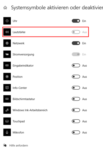 Speaker on the taskbar is missing and is grayed out at "Enable or disable system icons"? 0_big.png