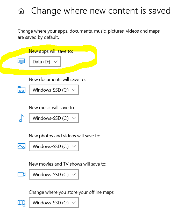 Access denied for Windowsapps, Post changing the default content storage location in... 0a2e34ca-5524-4c7b-9f9d-e8619c79bd77?upload=true.png