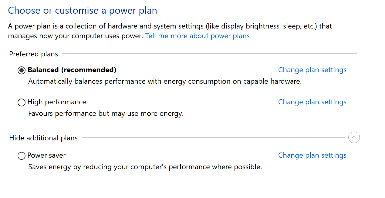 I don't have other options rather than "Balanced" Whenever i want to create a new power plan ! 0afdbd11-e94e-420e-8cfb-65158710d75e?upload=true.png