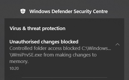 Sudden Defender CFA "blocked" notification. Nothing blocked. 0b4e3259-9fe7-446f-9516-665c3d754385?upload=true.jpg