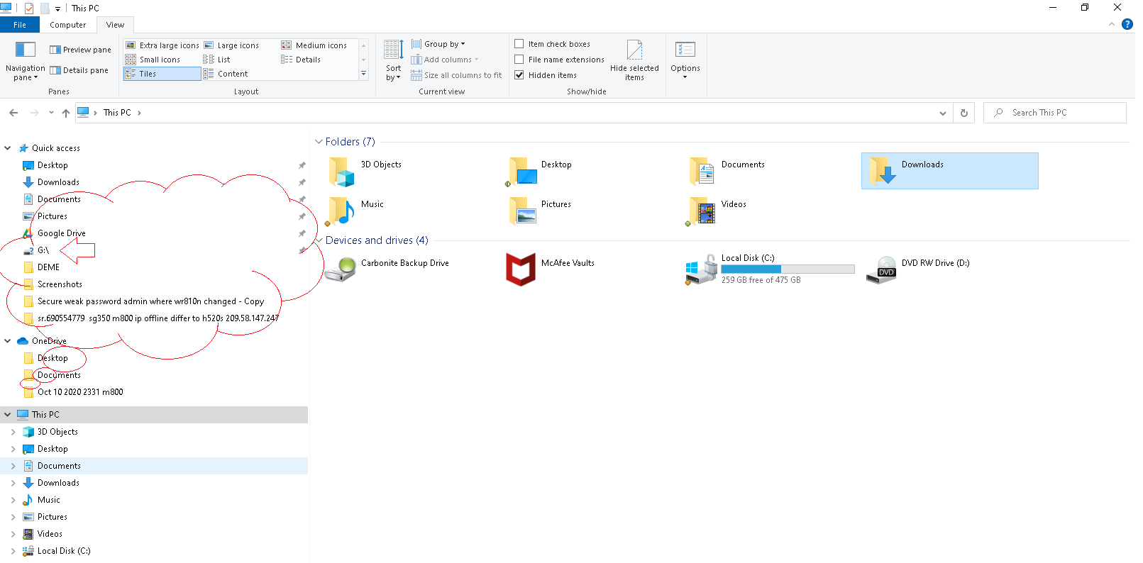 What is the G:    \   Drive working at  , from where ? 0c015d7d-f5c8-47bc-a83c-b63029675945?upload=true.png