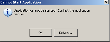 Application cannot be started. Contact the application vendor 0c852cd8-7d9a-4992-a721-bbb89b2bf5d0?upload=true.png