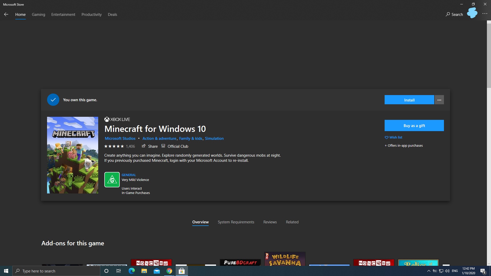Minecraft Windows 10 telling me to Unlock Full Game even though I own it? 0c9e9c7b-026c-4ad4-9640-0cf7c35c31ca?upload=true.jpg