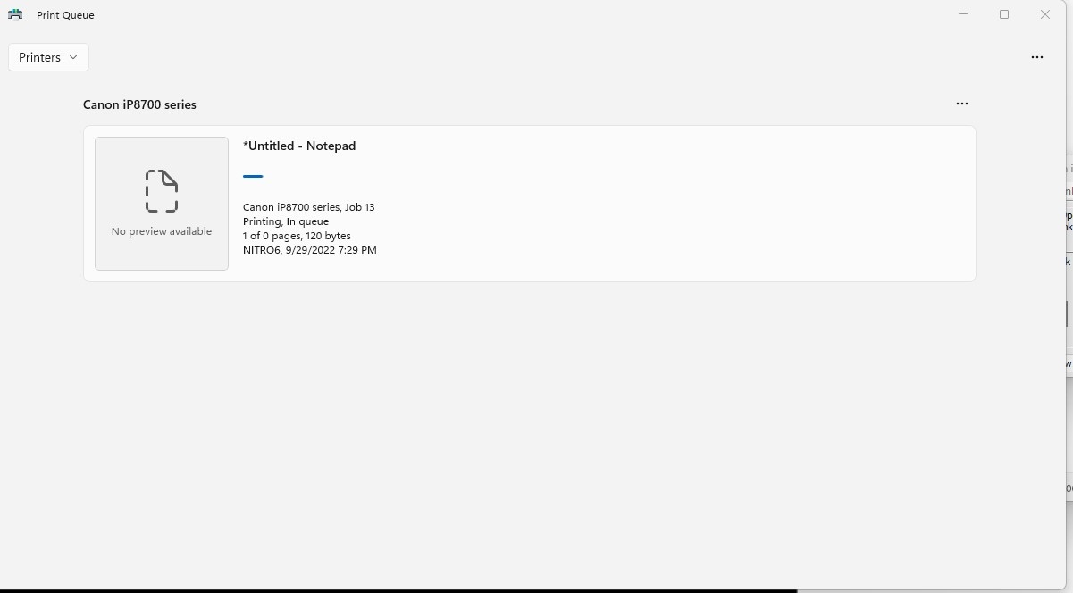 Windows 10 22H2 Update Issue with Printer Queue in Lower right hand corner of Desktop Screen. 0cafdfe8-c9e5-4b90-a883-2d8e55c802dd?upload=true.jpg
