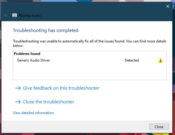 Generic Audio Driver "detected" in troubleshoot 0cdca817-e9a1-4a2b-94ff-da0e8699e589?upload=true.jpg