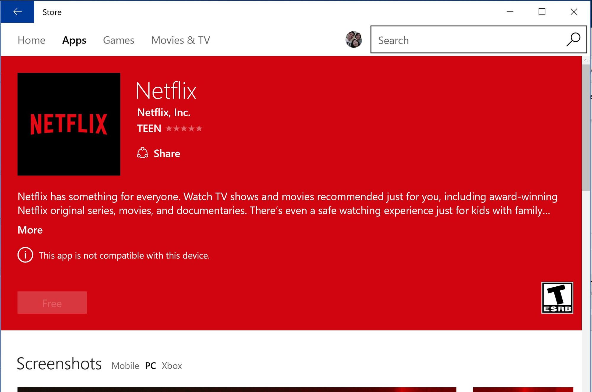 Microsoft Apps Store -- All Apps is not compatible 0cde5058-7f4a-4ace-9cc3-f3cfb570d84d?upload=true.jpg