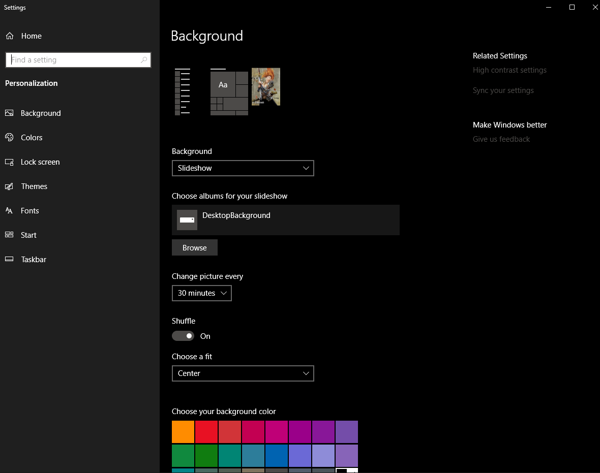Windows 10 Pro -- Wallpaper and Lock screen settings not synchronizing to new install 0cf0b448-131d-4c42-b132-dc828f57dfd0?upload=true.png