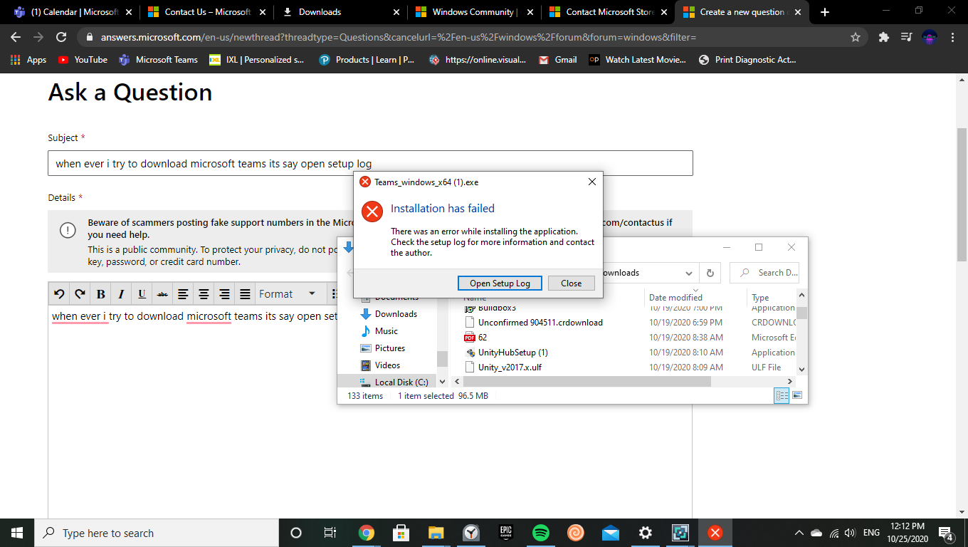 when ever i try to download microsoft teams its say open setup log 0cf9270c-84e8-4863-bcca-3bb3f0601de9?upload=true.png