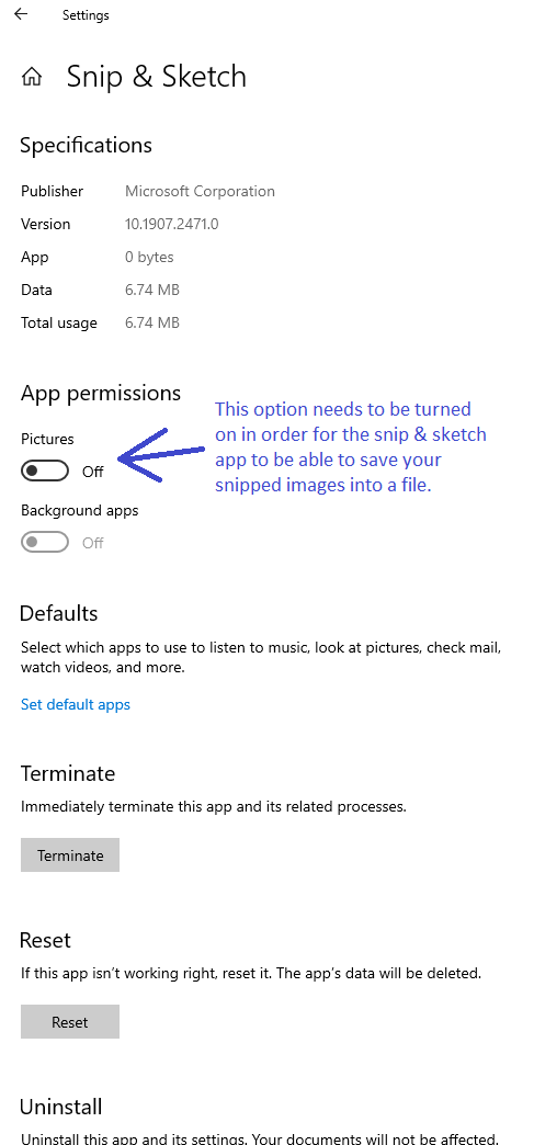 Snip & Sketch reports error notification "Something Went Wrong" when attempting to save... 0d241cfd-b9a9-4e57-abad-471bb44ec95b?upload=true.png