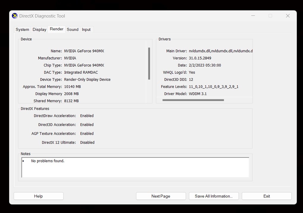 Installed Nvidia Geforce WHQL Stable driver v531.18 on Windows 11 Enterprise 64bit build no... 0d394398-929a-4654-8a4f-80887f3906d4?upload=true.jpg