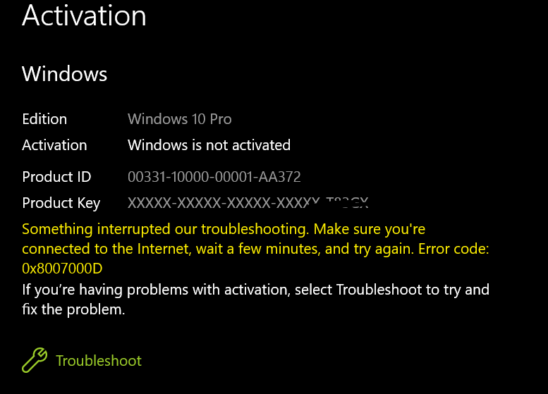 I have an errorcode 0x8007000D which interrupts the activation of windows 0da66ede-cf06-46e3-bf63-fa030940493c?upload=true.png