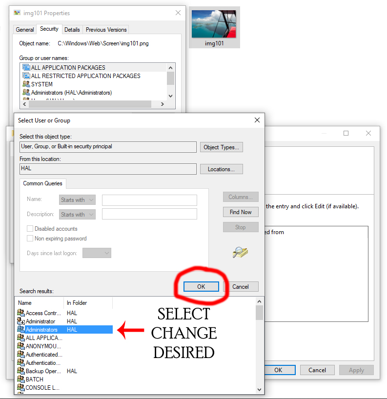 Windows 10 Home - Changing "TrustedInstaller" to "Administrator" to edit or remove items. 0dc0aa66-c8e1-4023-844e-259f7893abea?upload=true.jpg