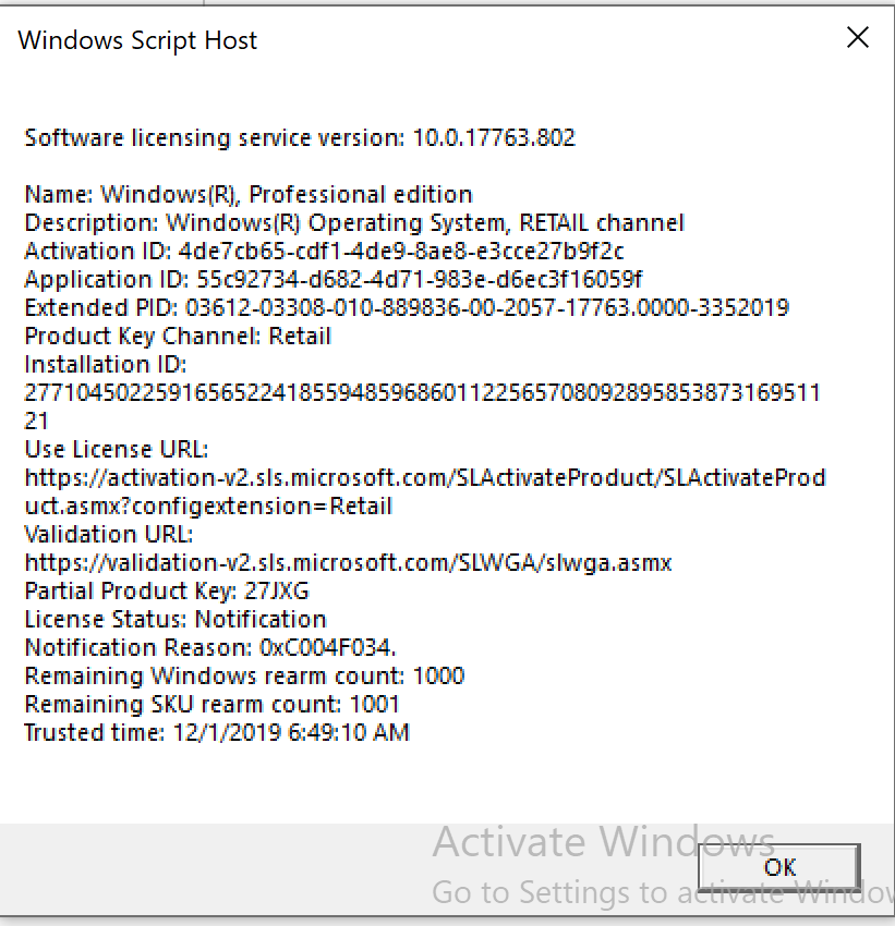 WINDOWS 10 PRO ACTIVATION