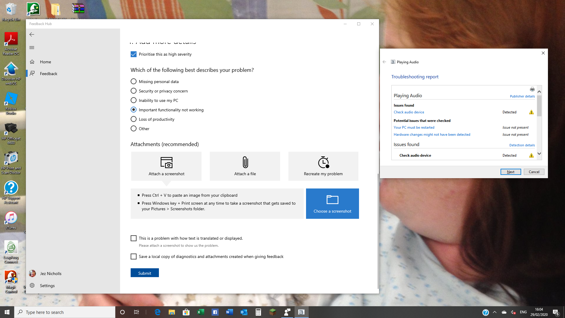 No Audio Output Device is installed. 0de826f8-9538-4892-be29-a7b8d35d73b2?upload=true.png