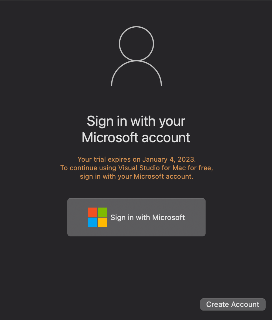 I can't sign in to Visual Studio for mac 2022. 0e25428f-19a7-449b-99fd-633b2aea4e44?upload=true.png